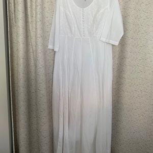 Full length cotton white dress